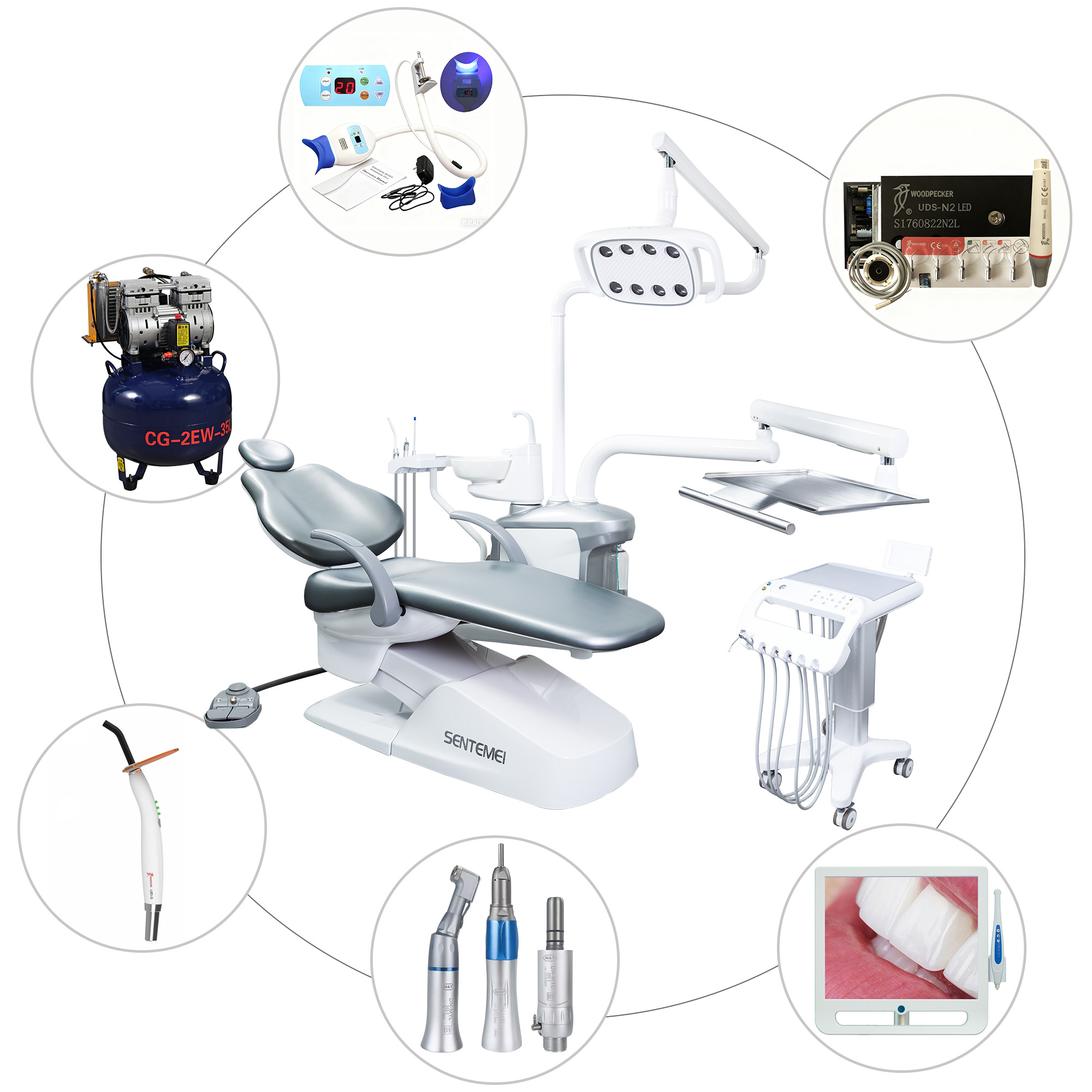 Dental Chair Unit Complete - Hochwertiger Zahnarztstuhl Komplettset, Fortschrittliche Elektrische Zahnarztstuhleinheit,